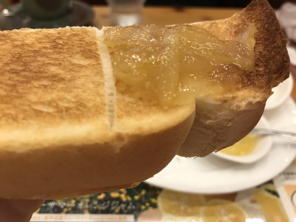 コメダ珈琲モーニングd 期間限定 地域限定 ニューサマーオレンジジャム実食 ぴくのサイドファイアー